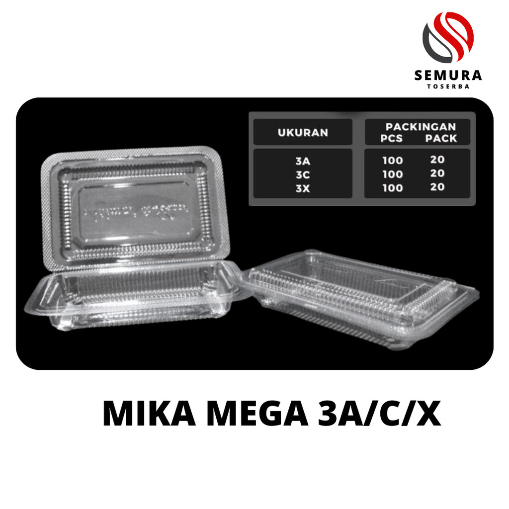 Mika Nasi Kotak Mega 3C Isi 100pcs Box Makanan Catering