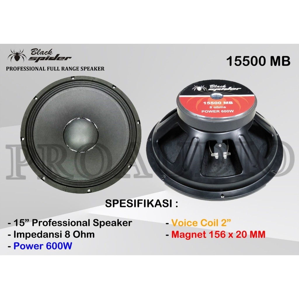 Speaker Full Range Black Spider 15500 MB /BlackSpider BS 15500 MB / BS15500 MB / BS- 15500