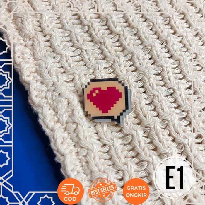 Mores Pin Akrilik Lucu Aksesoris Seri E (Doodle) untuk Tas Cute Pin Brooch Pin Bros Acrylic Korean S