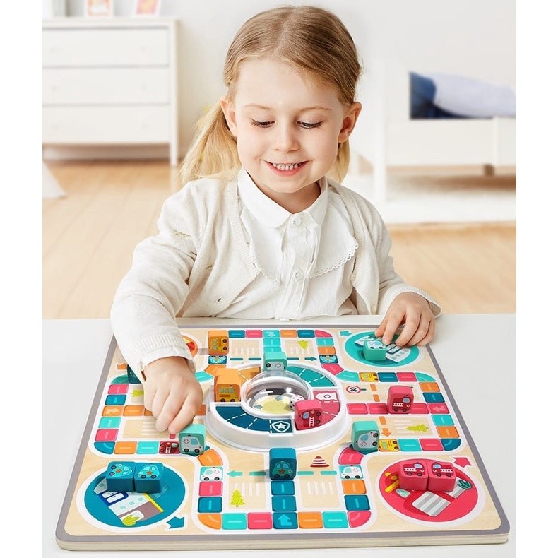 Top Bright 2 in 1 Ludo Board Game mainan edukasi ular tangga anak montessori