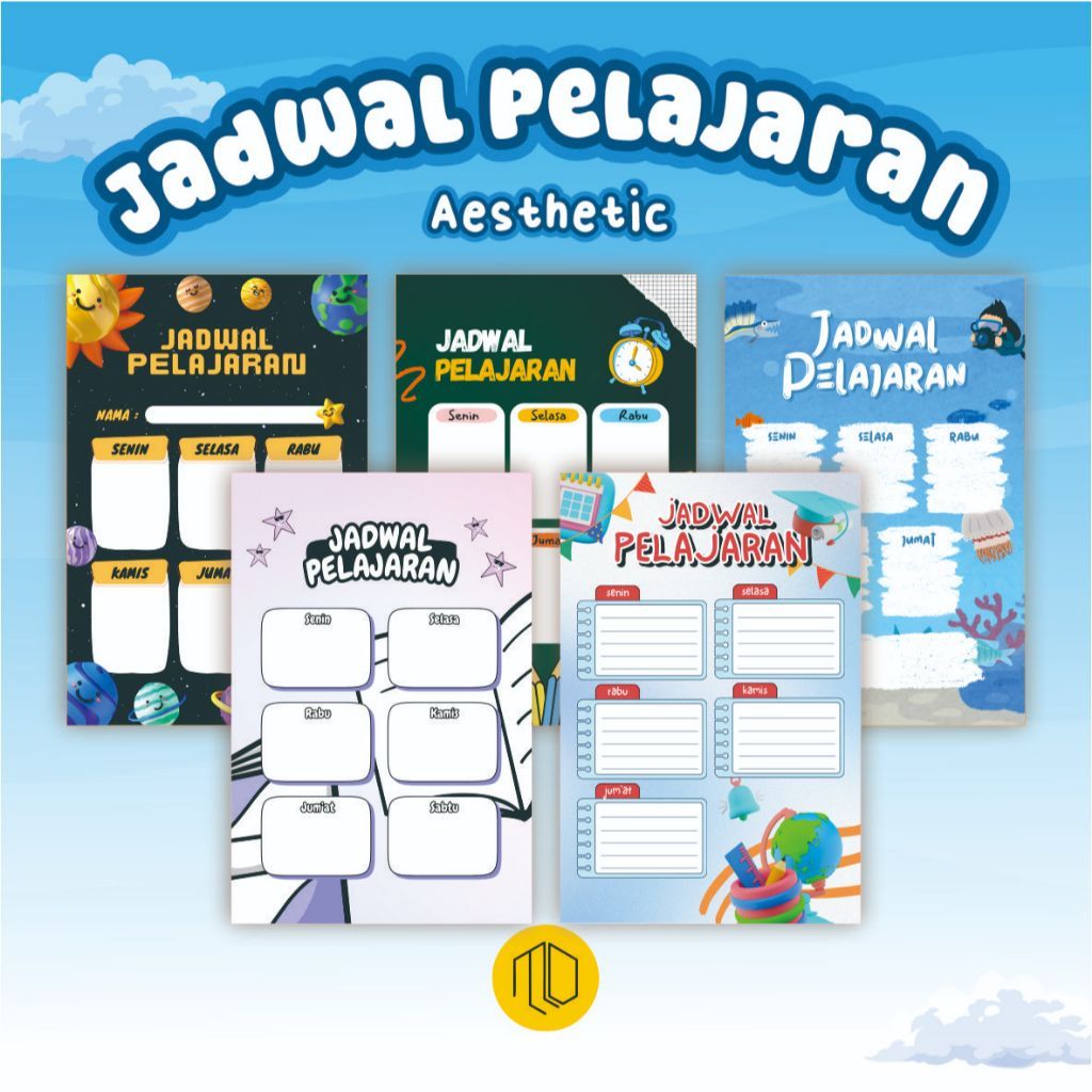 Poster Jadwal Pelajaran Aesthetic -  Jadwal Pelajaran Custom 2 - Poster Jadwal Pelajaran Sekolah - P