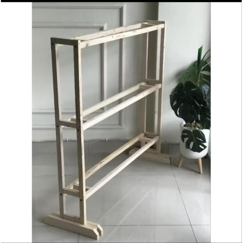tembat buket Rak Buket 3 susun / Rak buket minimalis / Rak Buket simple Aesthetic / Rak buket kayu J