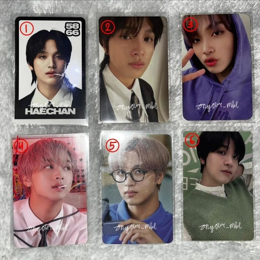 PHOTOCARD OFFICIAL HAECHAN KOREK, HAECHAN PILEK, HAECHAN HOODIE, HAECHAN KABEL, HAECHAN KACAMATA, HA