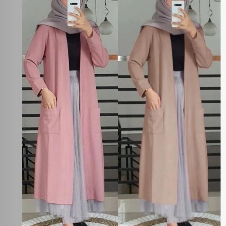 VALUE PACK Outer blazer Panjang Wanita Muslimah Kekinian Terbaru (Blazer)/ long cardigan wanita baha