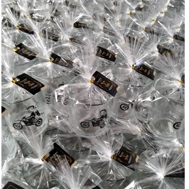 Souvenir Gelas Gagang Bening