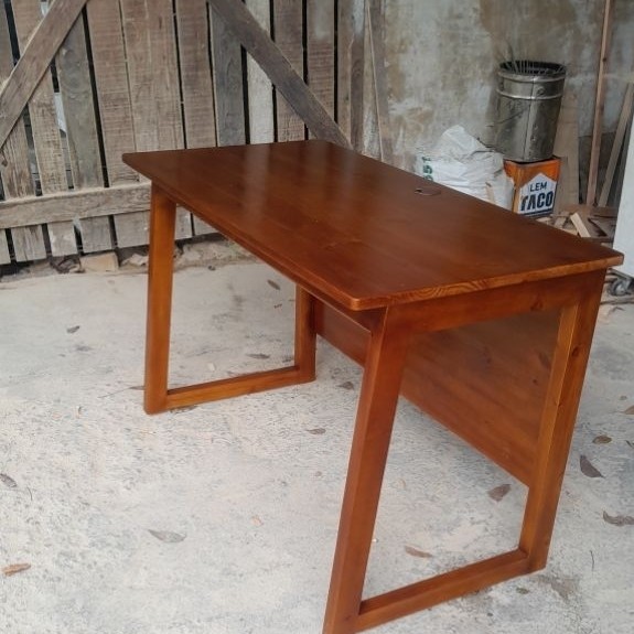 meja kantor, meja kerja, meja brlajar. meja kayu jati belanda. (120×60×75cm - 100x50x75cm)