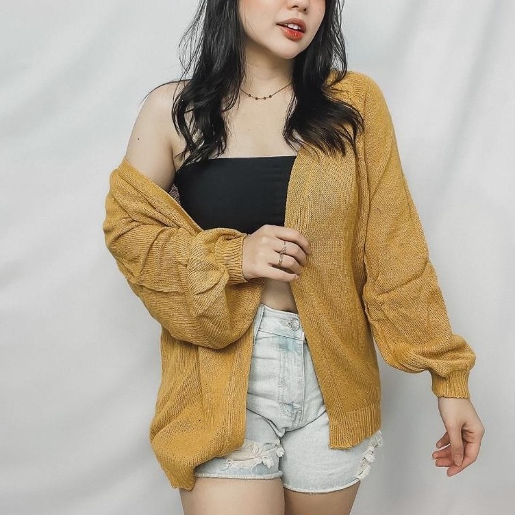 GARANSI HOPYLOVY Cardigan Outer Rajut Amelia / Outer bahan Rajut Tebal Lengan Panjang Amelia KEKINIA