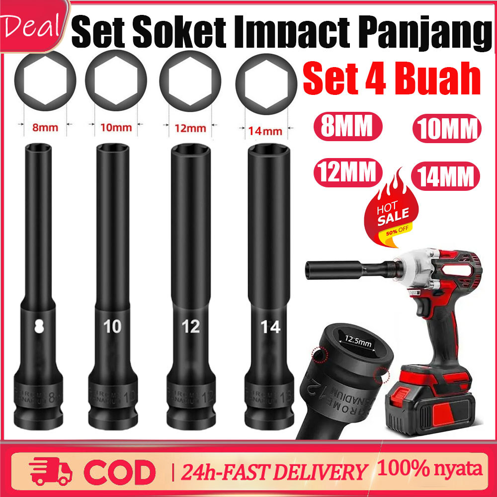 Kunci Shock 4 Panjang /Untuk Buka Baut Blok Box Cvt Motor Matickunci Shock Panjang Mata Shock Impact