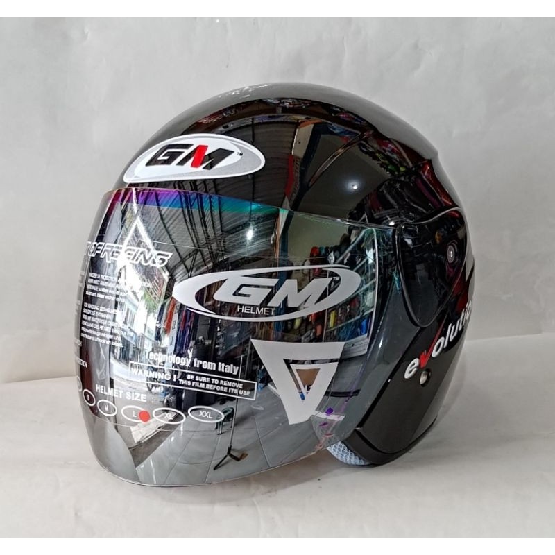 NEW helm gm evolution solid  GM warna putih,hitam/hitam doff TERLARIS