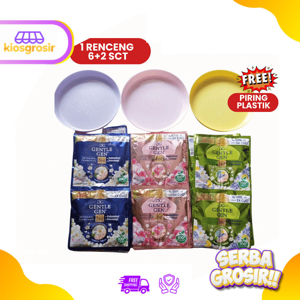 KIOSGROSIR GG Gentle Gen Deterjen Cair Twin Pack 80 ml x 6 + 2 Sachet GentleGen