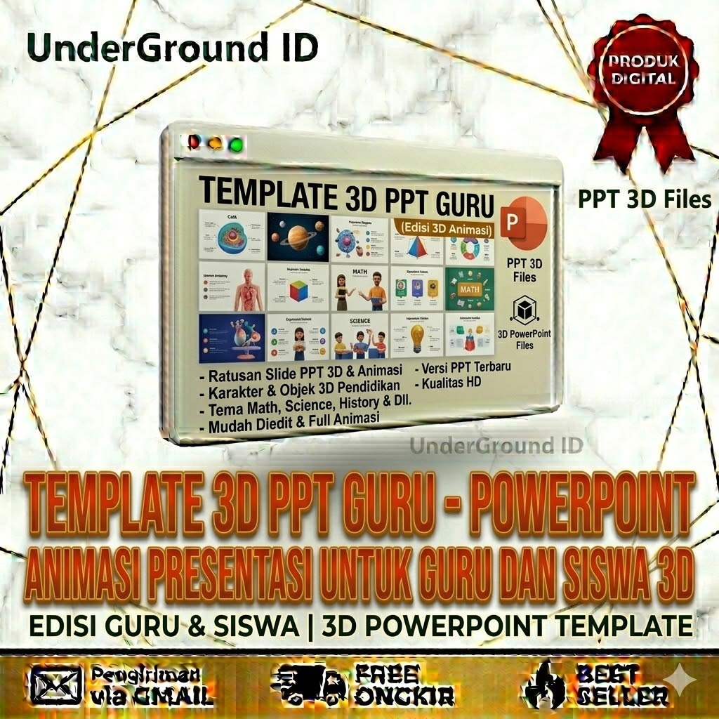 TEMPLATE 3D PPT GURU - Template Powerpoint Animasi Presentasi Untuk Guru dan Siswa 3D