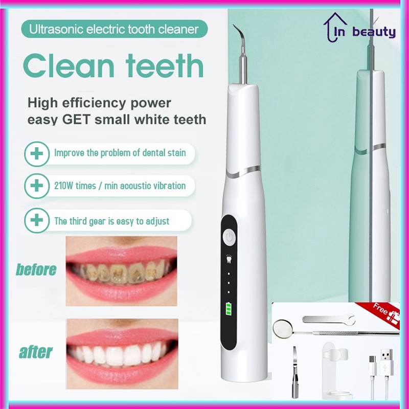 Scaler Gigi Listrik Ultrasonik Sonic Elektrik 1Set 3 Mode Pembersihan Plak Kalk 210W Vibration 500mA