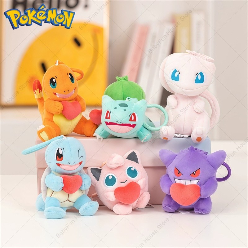 Original Pokemon Mimikyu Gengar Snorlax Umbreon Plush Toy Keychain Kawaii Espeon Jigglypuff Sprigati