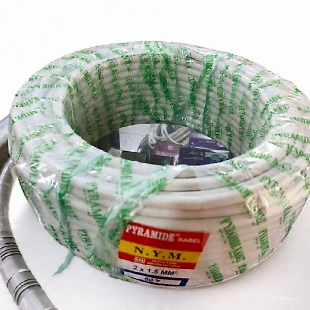 KABEL PYRAMIDE NYM 2X1.5 mm 50 YARD ASLI TEMBAGA MURNI  - Listrik Rumah