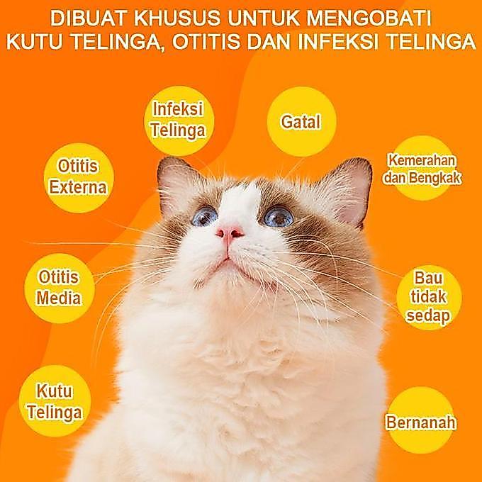PUAINTA Salep Telinga Kucing Anjing Salep Nystatin Pembersih Kuping Kucing Anjing Mengobati Infeksi 