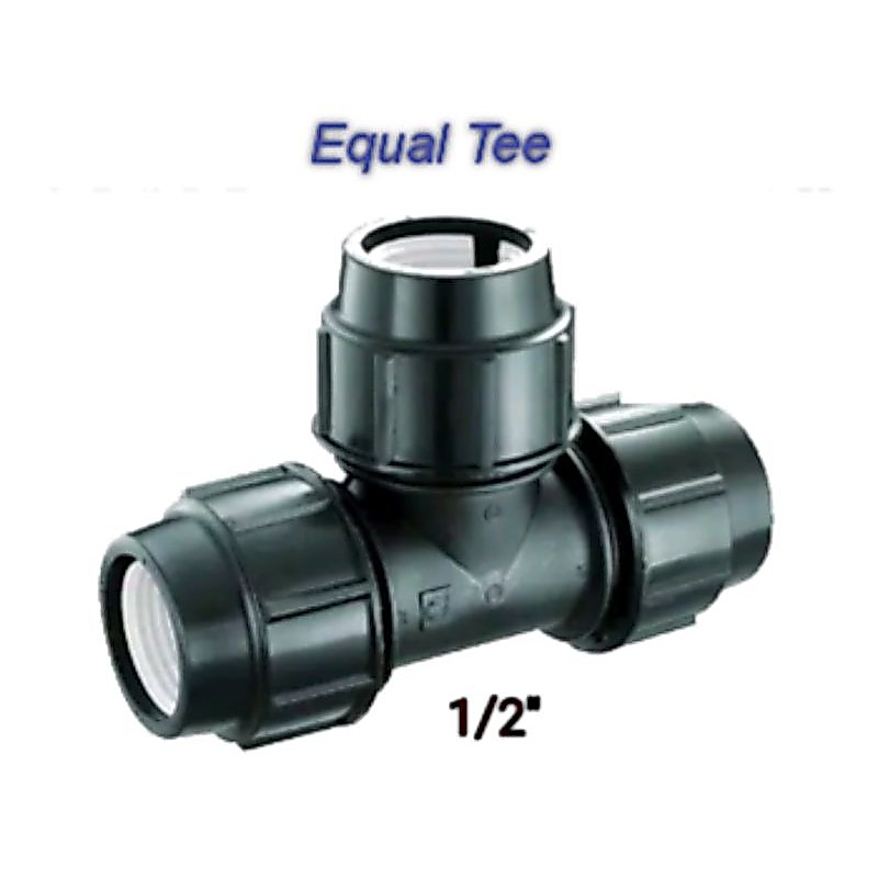 EQUAL TEE  HDPE 1/2" ATAU SAMBUNGAN PIPA TEE HDPE 1/2"