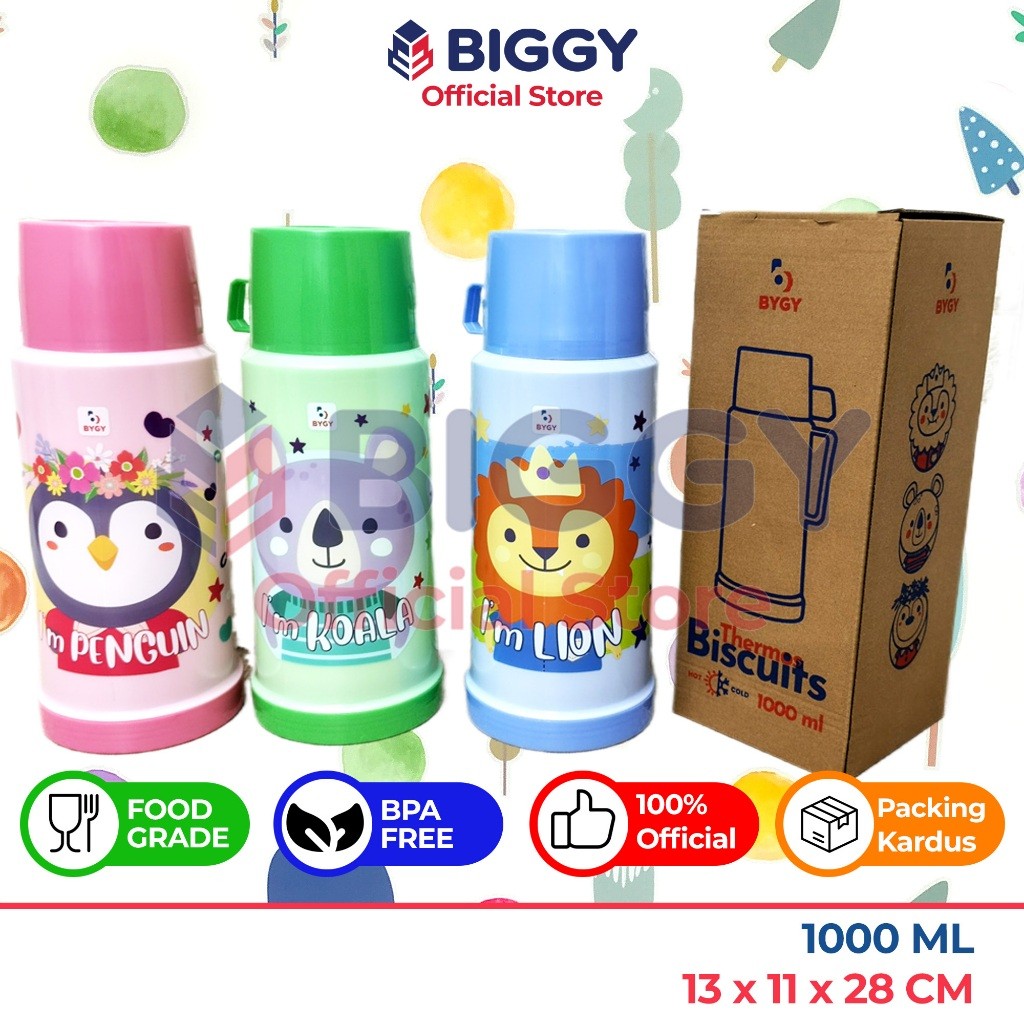 Biggy Termos Air Panas & Dingin Mini Tahan 48 jam Tabung Kaca Food Grade