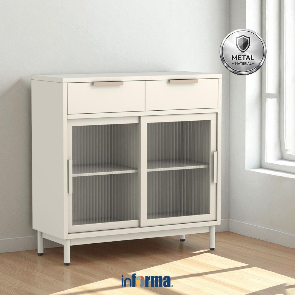 Informa Jerald Kabinet Dapur 100X40X101.5 cm - Krem Lemari Kabinet Dapur Serbaguna Kitchen Storage T