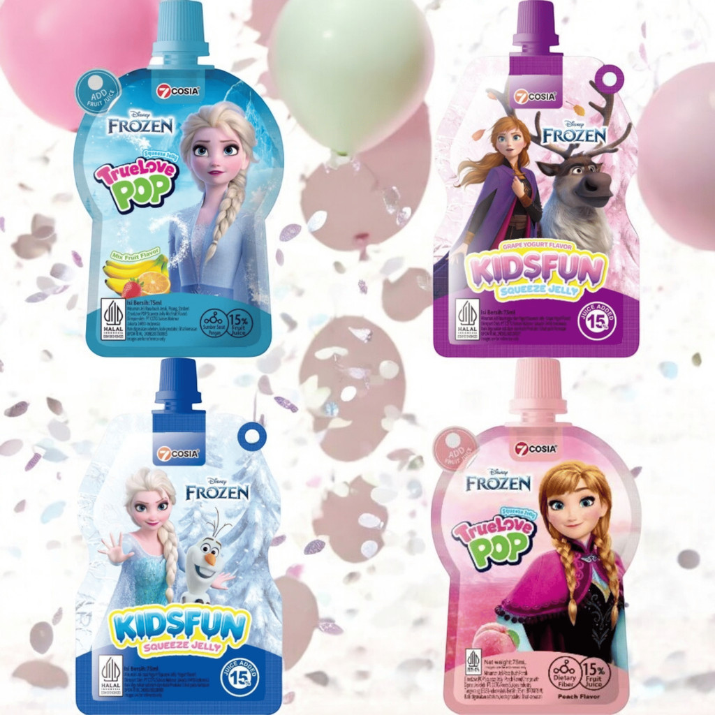 7COSIA Disney Frozen 10pcs Squeeze Jelly Rasa Mix campur Rasa