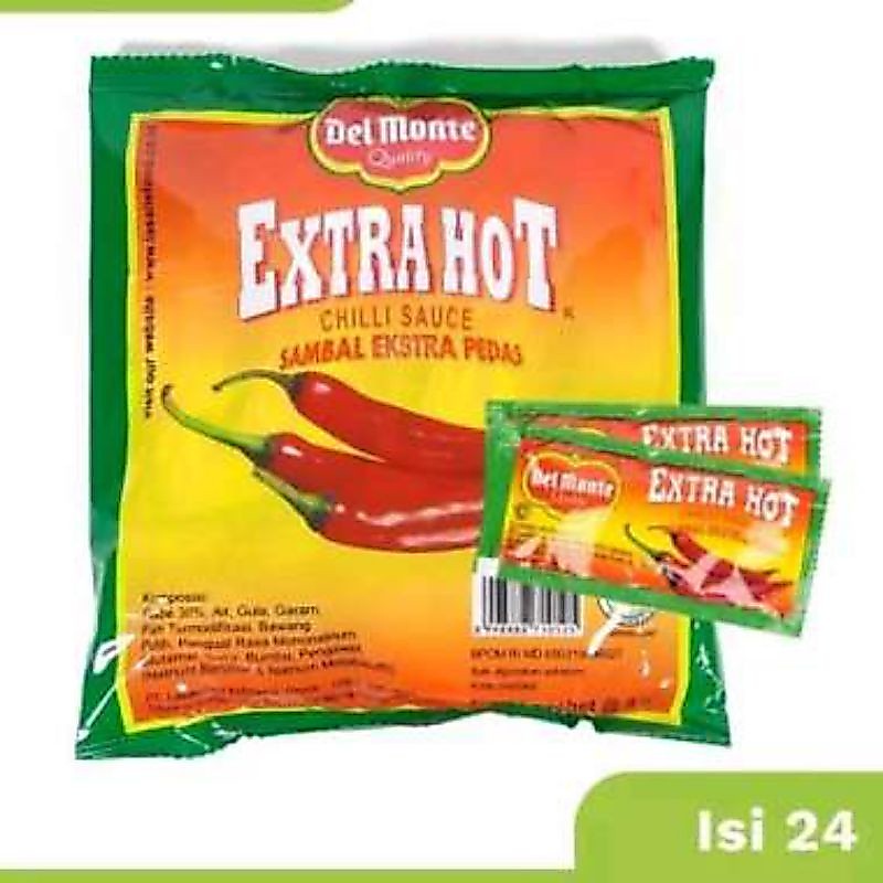 Delmonte saos sambal extra hot sachet / Delmonte pedas sachet 24x8g / Delmonte pedas sachet