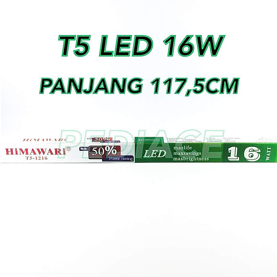 Lampu Neon T5 LED HIMAWARI 16W 16 W 16Wat 16 Watt 117.5CM 1Set Komplit