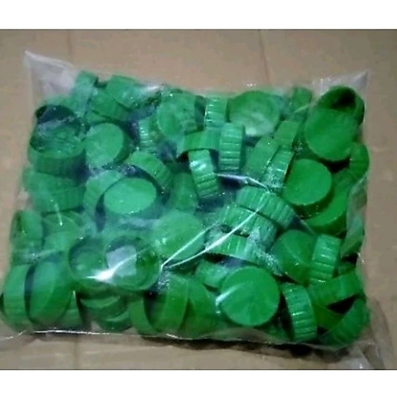 tutup botol sprite bekas ,untuk bahan prakarya/ kerajinan tangan isi 100 pcs