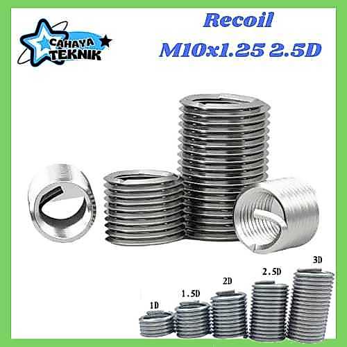 Recoil M10 x 1.5 2.5D recoil helicoil verbos Recoil M10x1.5 2.5D perbaikan drat rusak