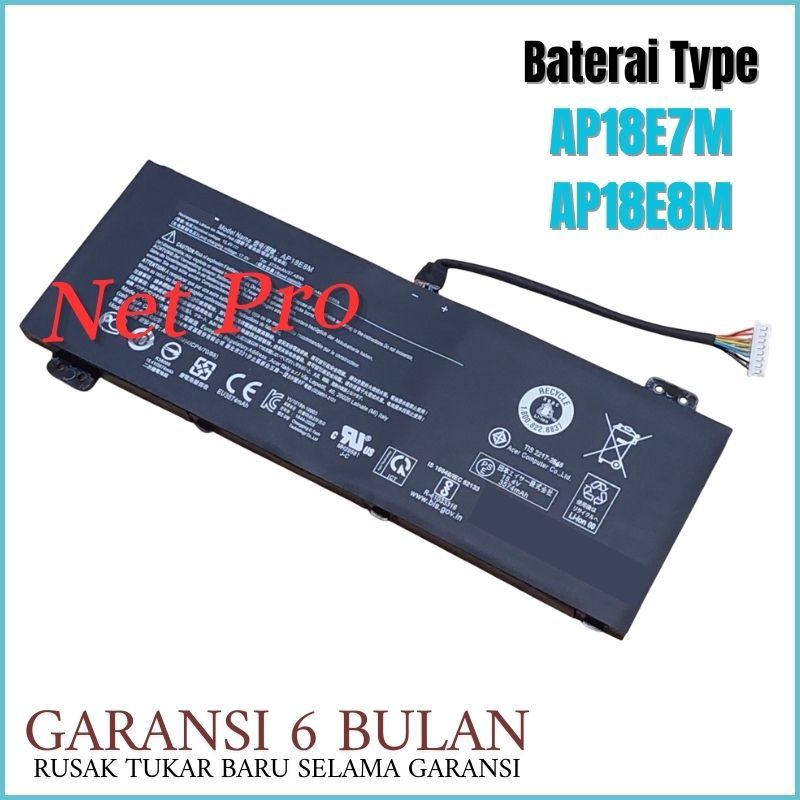 Baterai Laptop Acer Nitro 5 AN515-43 AN515-46 AN515-46 AN515-44 AN515-53 -NPRO