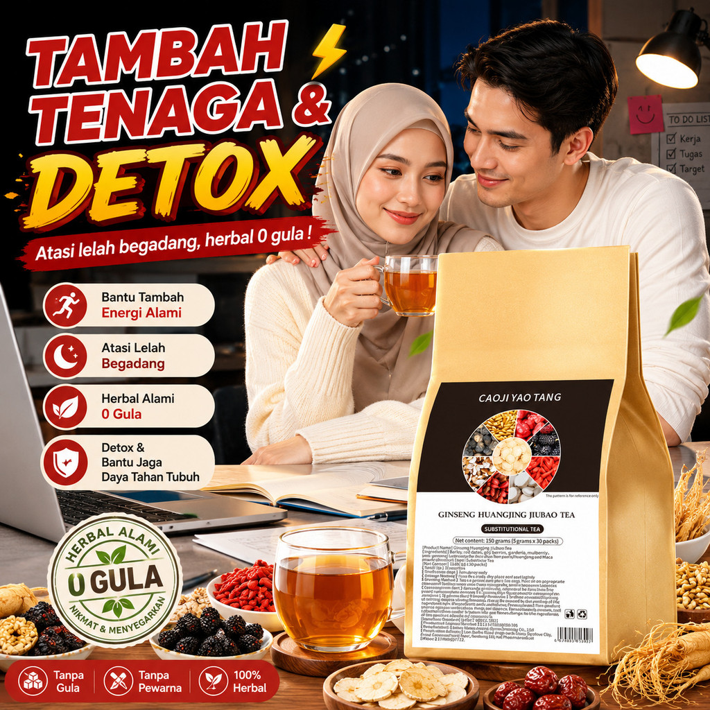 [Teh Herbal Penambah Energi]Teh Sembilan Bahan Ginseng/Teh Penguat Ginjal Polygonatum Minuman Keseha