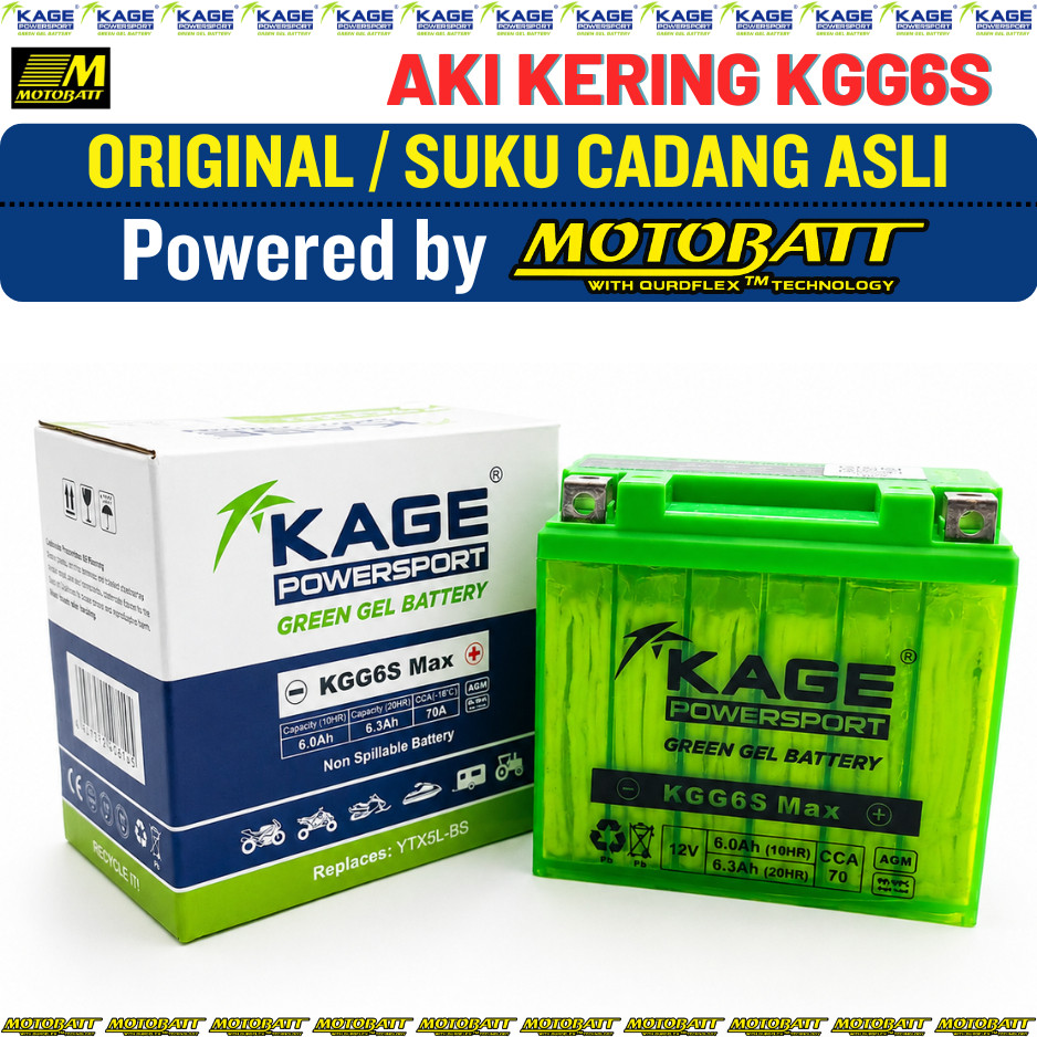 Aki Kering KAGE Motobatt CB150R CBR150R CB150X Supra GTR Vario 125 150 160 Original 100%