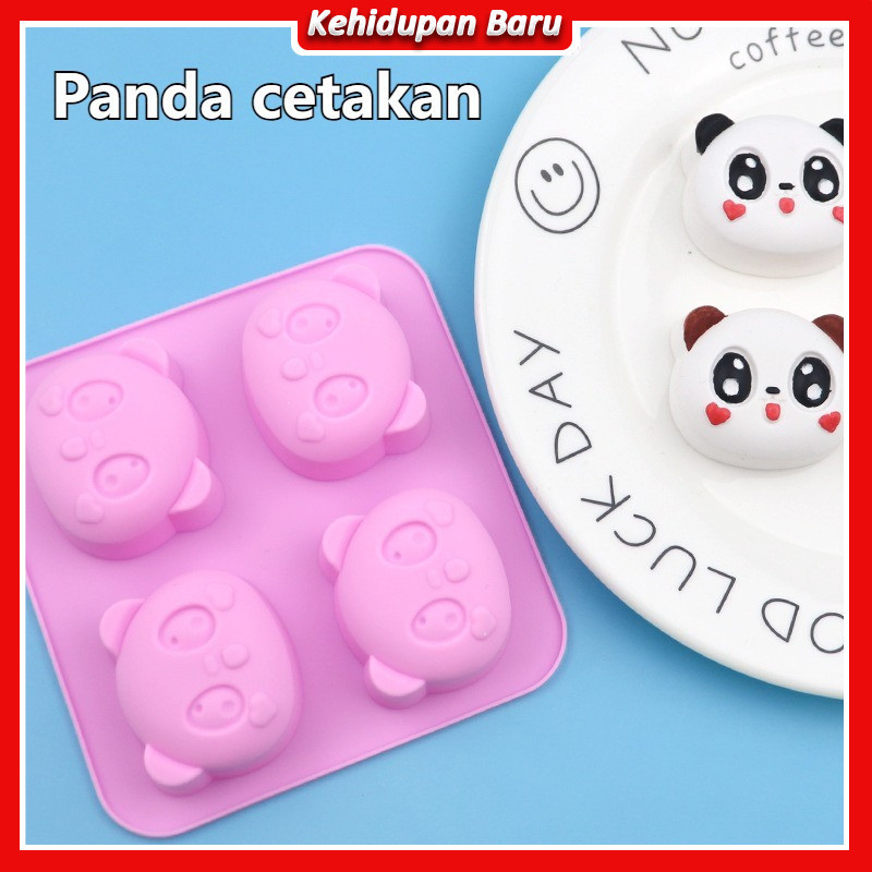 Cetakan Silikon Panda 3D untuk puding coklat jelly/Cetakan silikon panda/Untuk cetakan jeli puding c