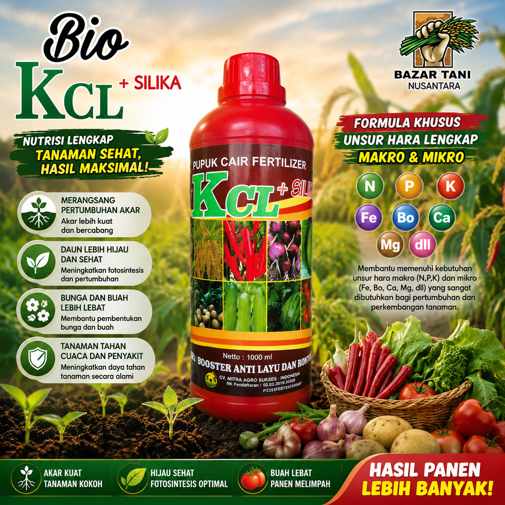 Pupuk Cair Fertilizer BIO KCL + SILIKA 1000ml