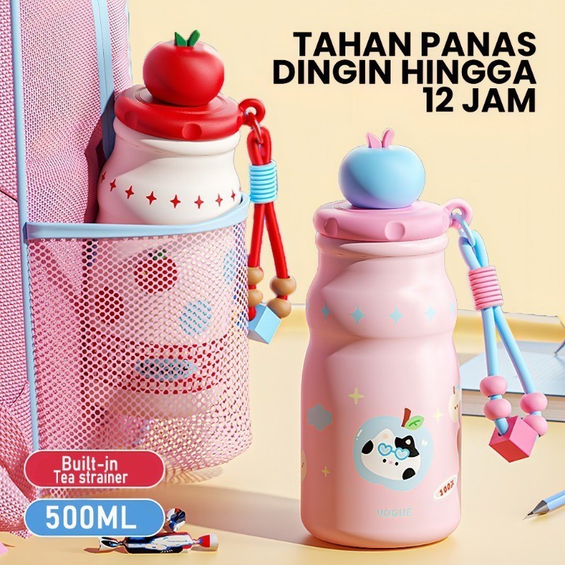 (JGS) Botol Stainless Yh020 FRUIT / Termos Apel Lucu 500ml 316 Stainless Steel / Botol Minum Anak Ta