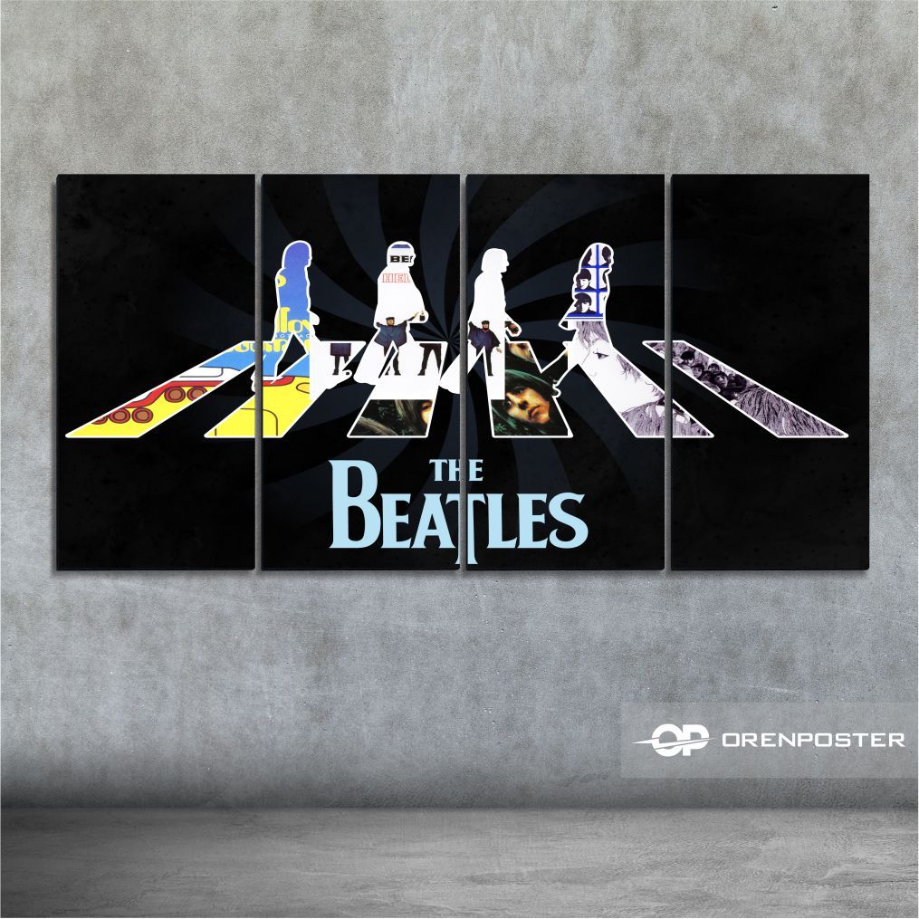 Poster The Beatles Hiasan Dinding Band The Beatles  BAND THE BEATLES POSTER KAYU pajangan