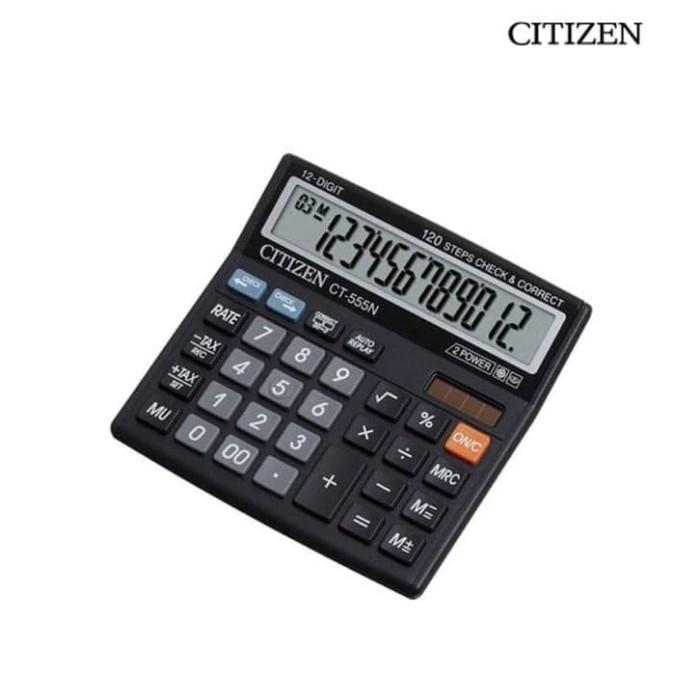 KALKULATOR CITIZEN CT 555 N - CALCULATOR TYPE CT 555N - 555 N, Hitam