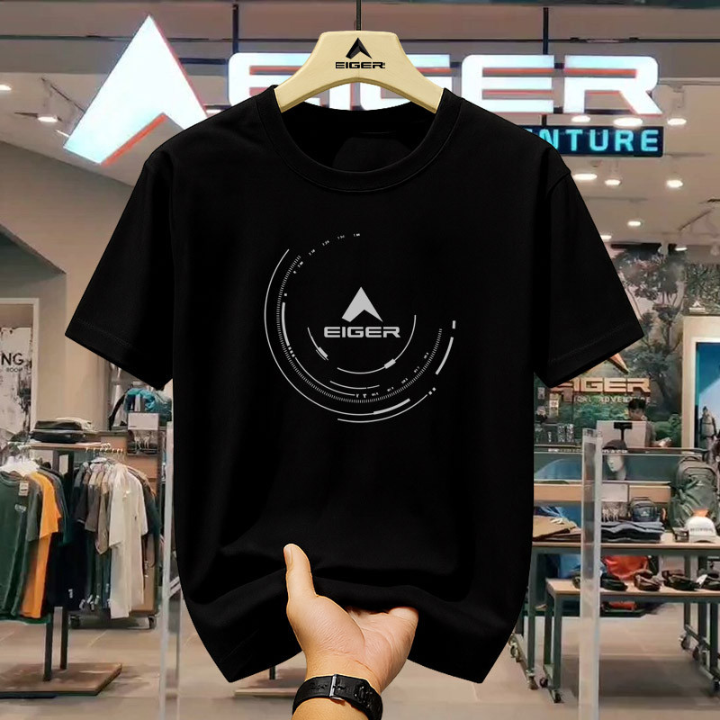 Eiger baju kaos pria T-shirt  Original Kaos Outdoor Adventure Harian Trend Fashion