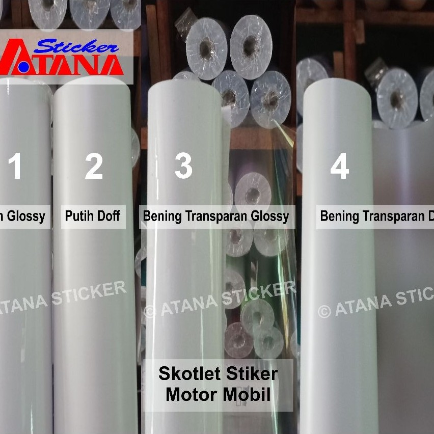 Stiker Vinyl Mobil Motor Anti Gores Putih Glossy Doff Transparan Bening Cutting Wrapping Dekorasi Ek