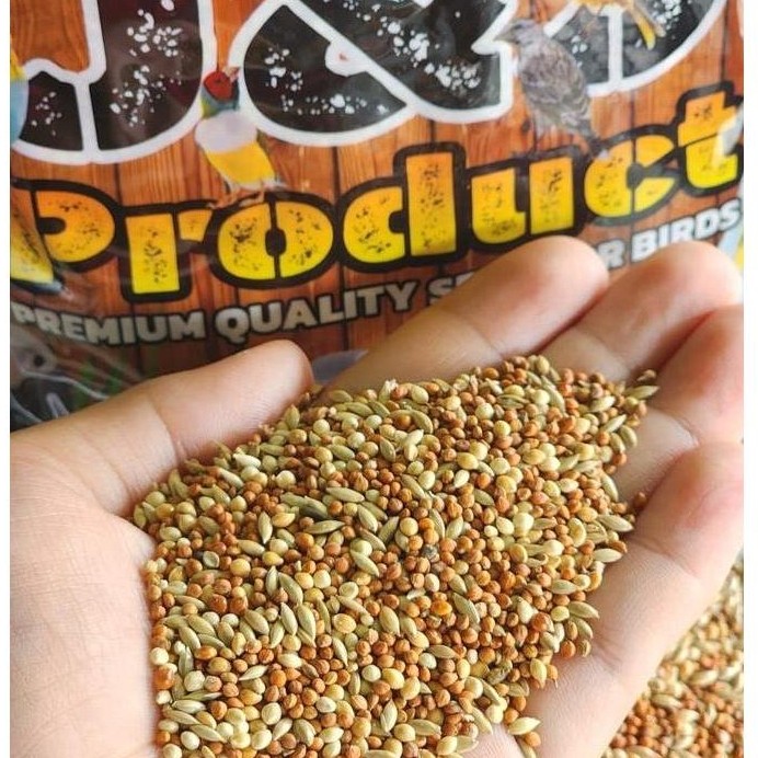 J&J Finch Mix (FM) (1KG) Pakan Burung Emprit, Gold Amadine, Finch