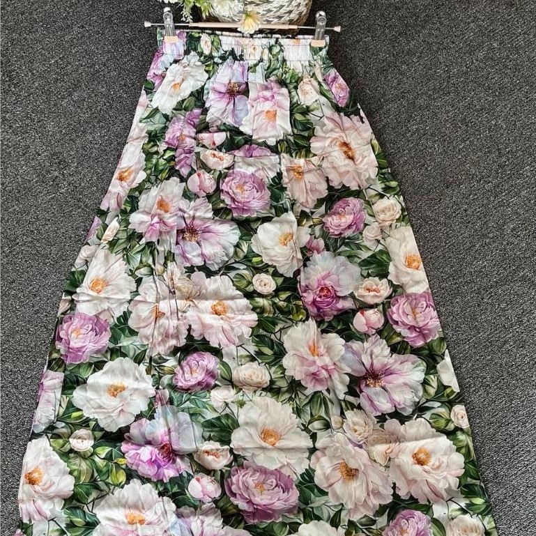 Rok rayon motif bunga-Rok floral-Rok viral