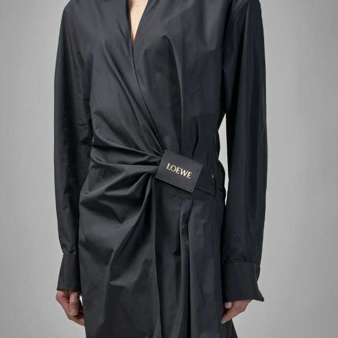 Loewe Draped Cotton Shirt Dress