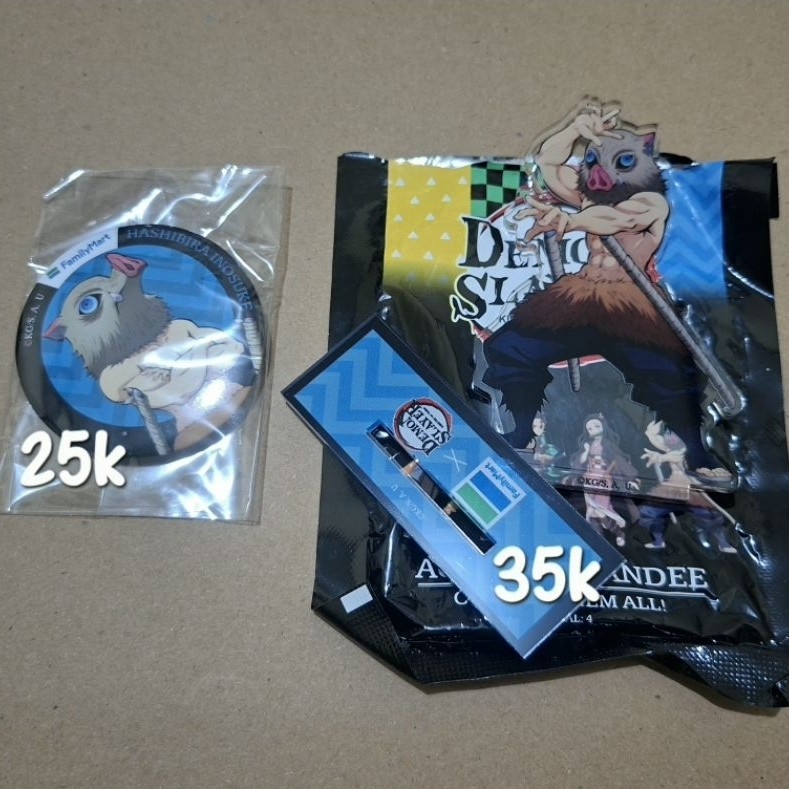 [cek deskripsi] Family mart x KNY Demon Slayer Standee Pin Inosuke