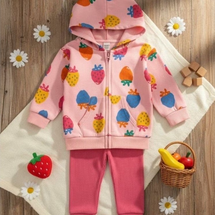 Setelan jaket george anak cewek 3-24m