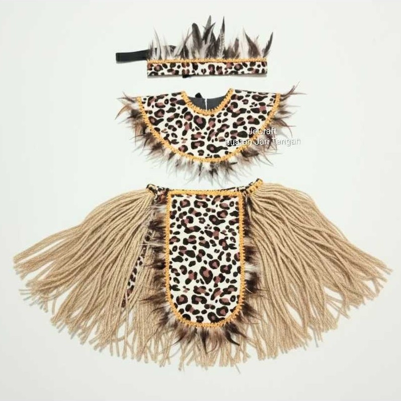 Satu Set Kostum Baju Tradisional Afrika Selatan Suku Zulu