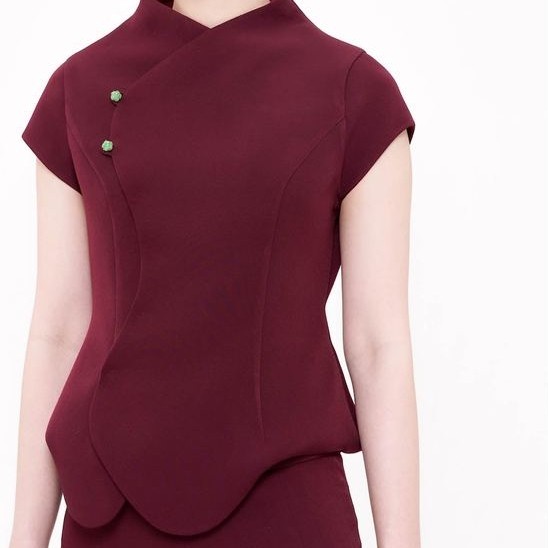 LOVE AND FLAIR - Ruyi Top In Maroon