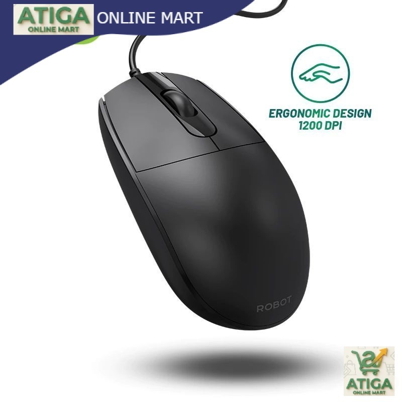 (ATG) MOUSE KABEL 1200 DPI ROBOT M102 GARANSI 1 TAHUN