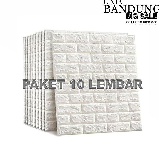 UnikBandung PAKET 10 LEMBAR Wallpaper Brickfoam Bata 3D Foam 70 x 38cm Timbul Brickfoam wallpaper st