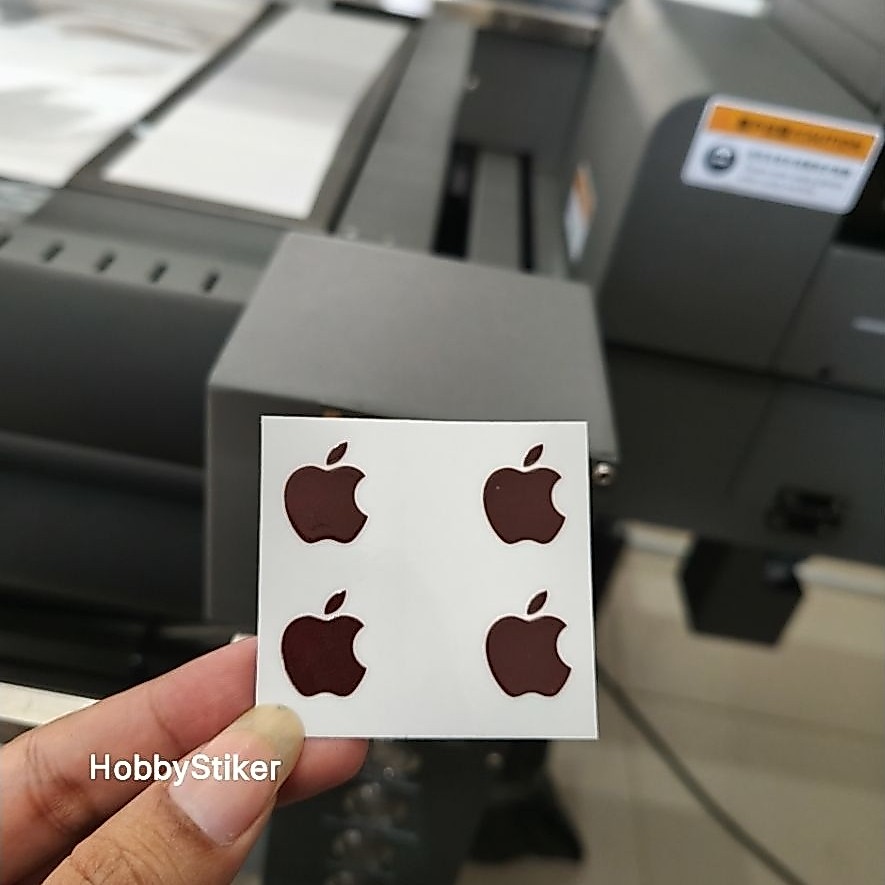 Stiker logo iphone apple untuk hp case warna merah marron
