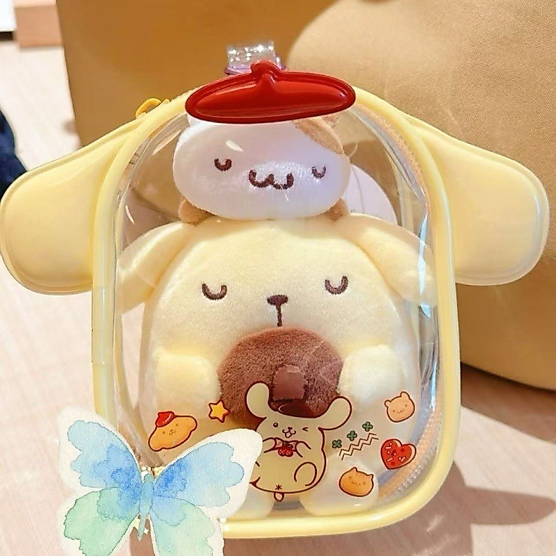 Sanrio PVC Doll Storage Bag Transparent Protector bag Organizer Box HelloKitty Cinnamoroll Kuromi