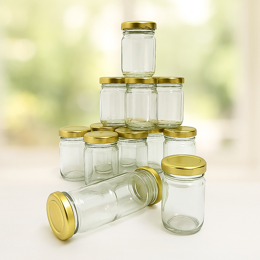 / 10 PCS  120ml  / 100ml / 70ml  / 50 ml   Botol Kaca Silinder Bulat 120ml BOTOL Jar 120ml  / GROSIR