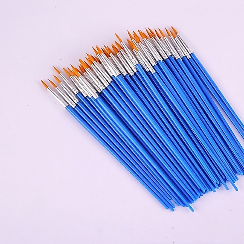 Kuas Nilon Import Kuas Lukis Nylon Flat / Runcing Kuas Lukis 1 Set Kuas Lukis Set Kuas Lukis Kecil K